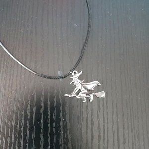 5/$35- Silver Witch Pendant Necklace
